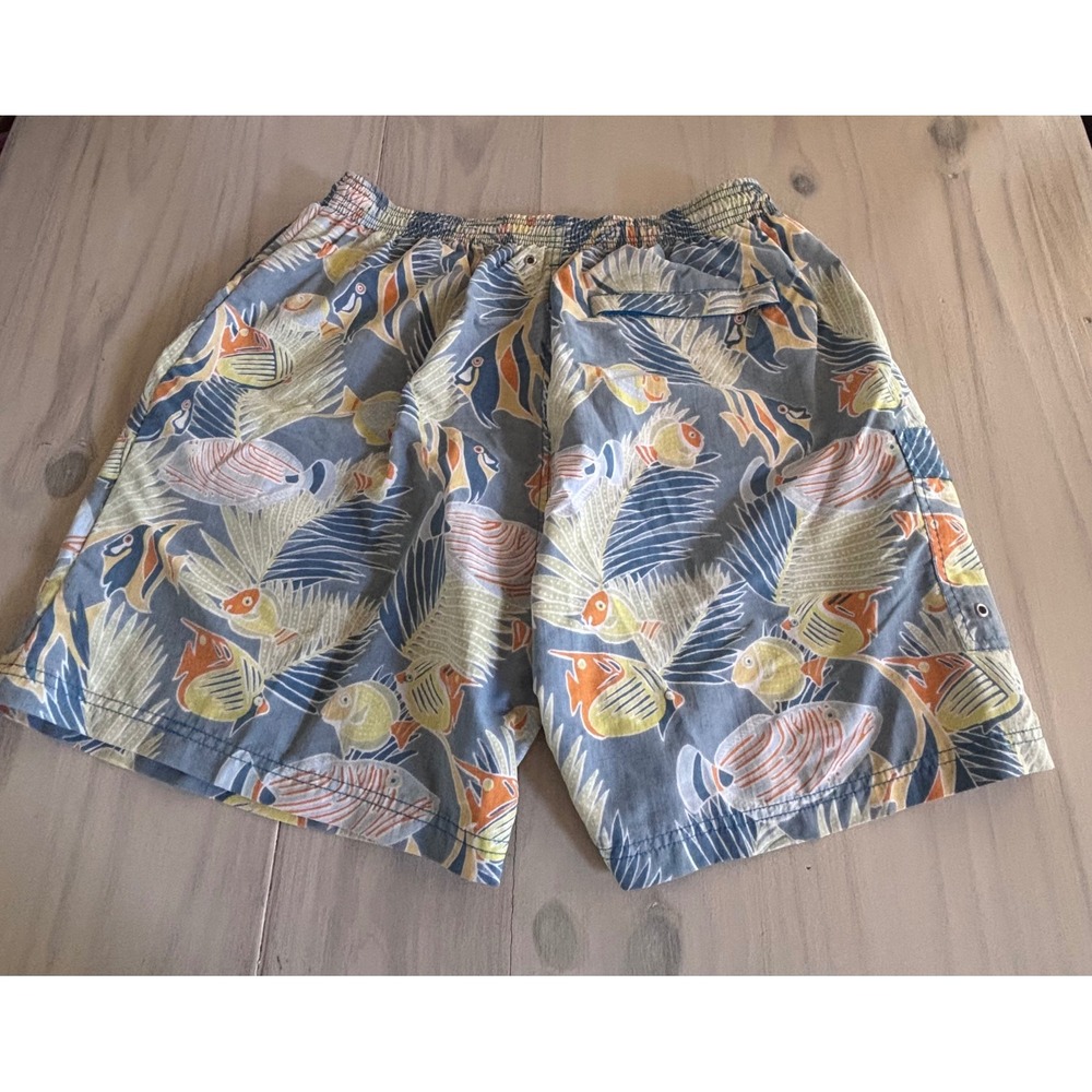 Tori Richard Mens XL Swim Trunks Blue Tropical Fish Mesh Lined Board Shorts 6in - Picture 9 of 12
